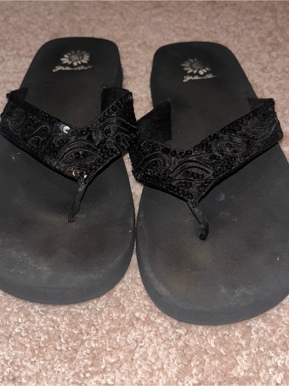 Yellow Box Black Sequin Flip Flop Sandals - Women's - Picture 2 of 5